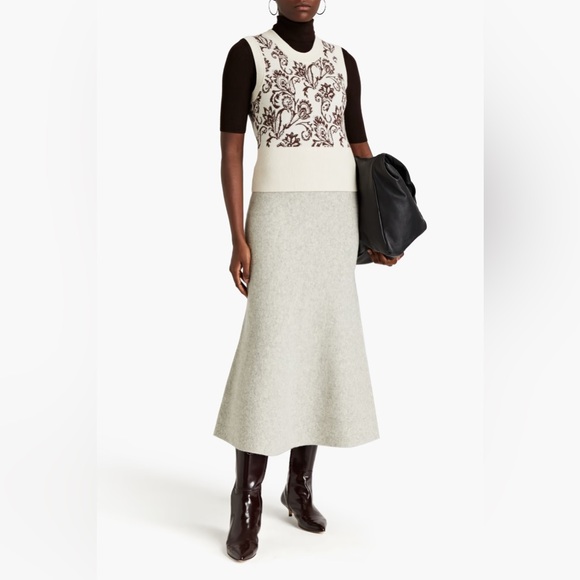 Sandro Ribbed wool midi skirt - Picture 2 of 4